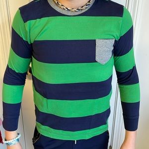 Hanna Andersson Boys long sleeve pocket tee shirt SZ 140 ,10-12